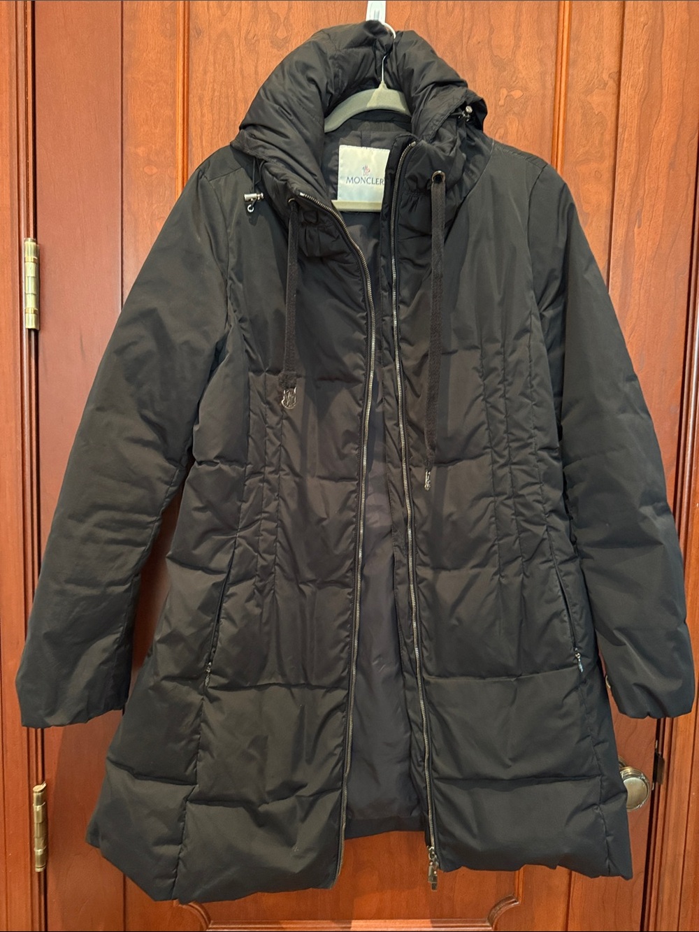 Moncler Black Quilted Hooded Puffer Coat